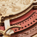 Настенные кварцевые часы с календарём Zodiac Wall Clock (Зодиак) от ROKR - Деревянный конструктор, сборная механическая модель, 3D пазл