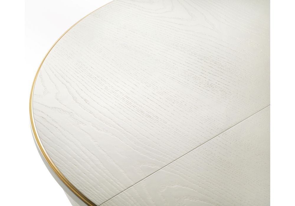 Стол Дорсет 120(170)х120х76 молочный / золото