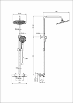 Душевая система с термостатом WONZON & WOGHAND INN 1 WW-B3013-T1-CR хром