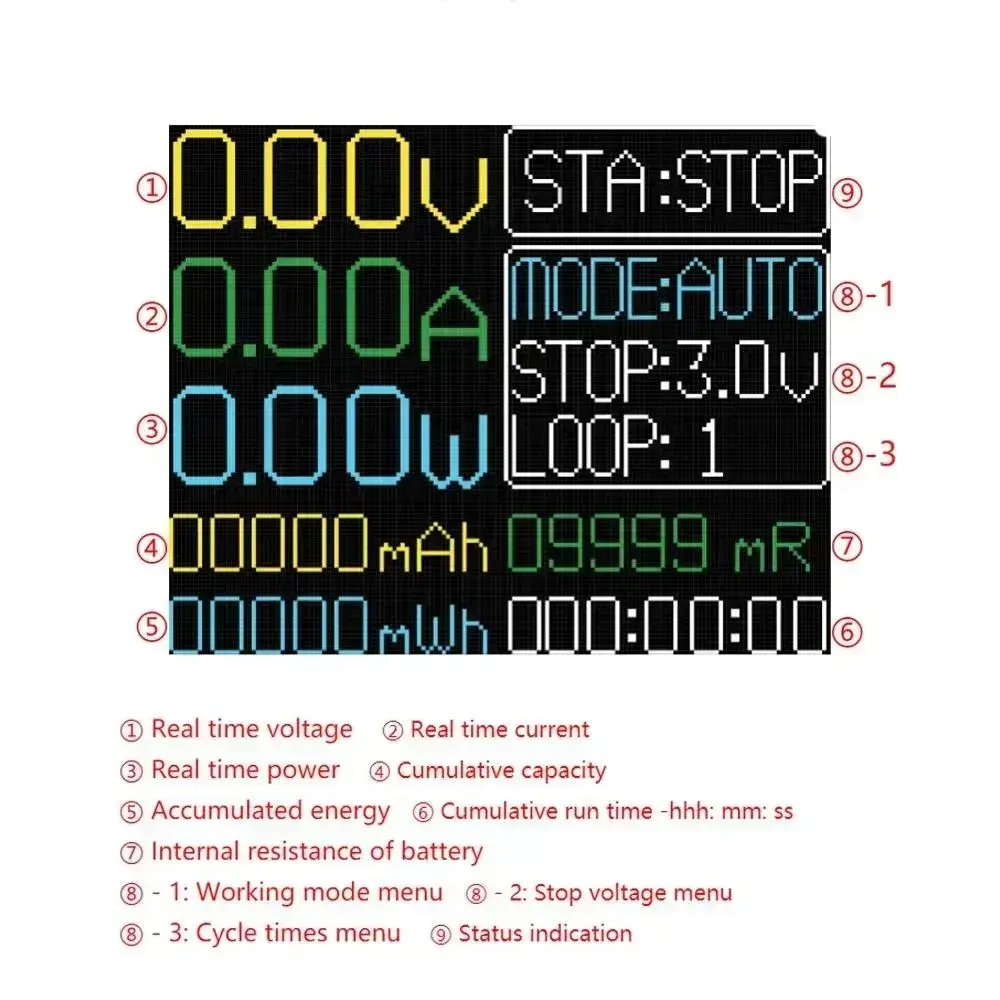 18650 Тестер емкости литиевой батареи дисплей