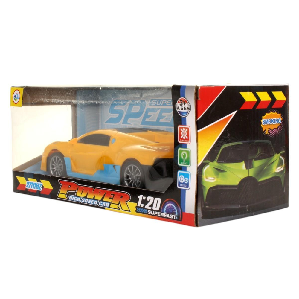 Машина классическая на РУ, желтая, коробка 661-1