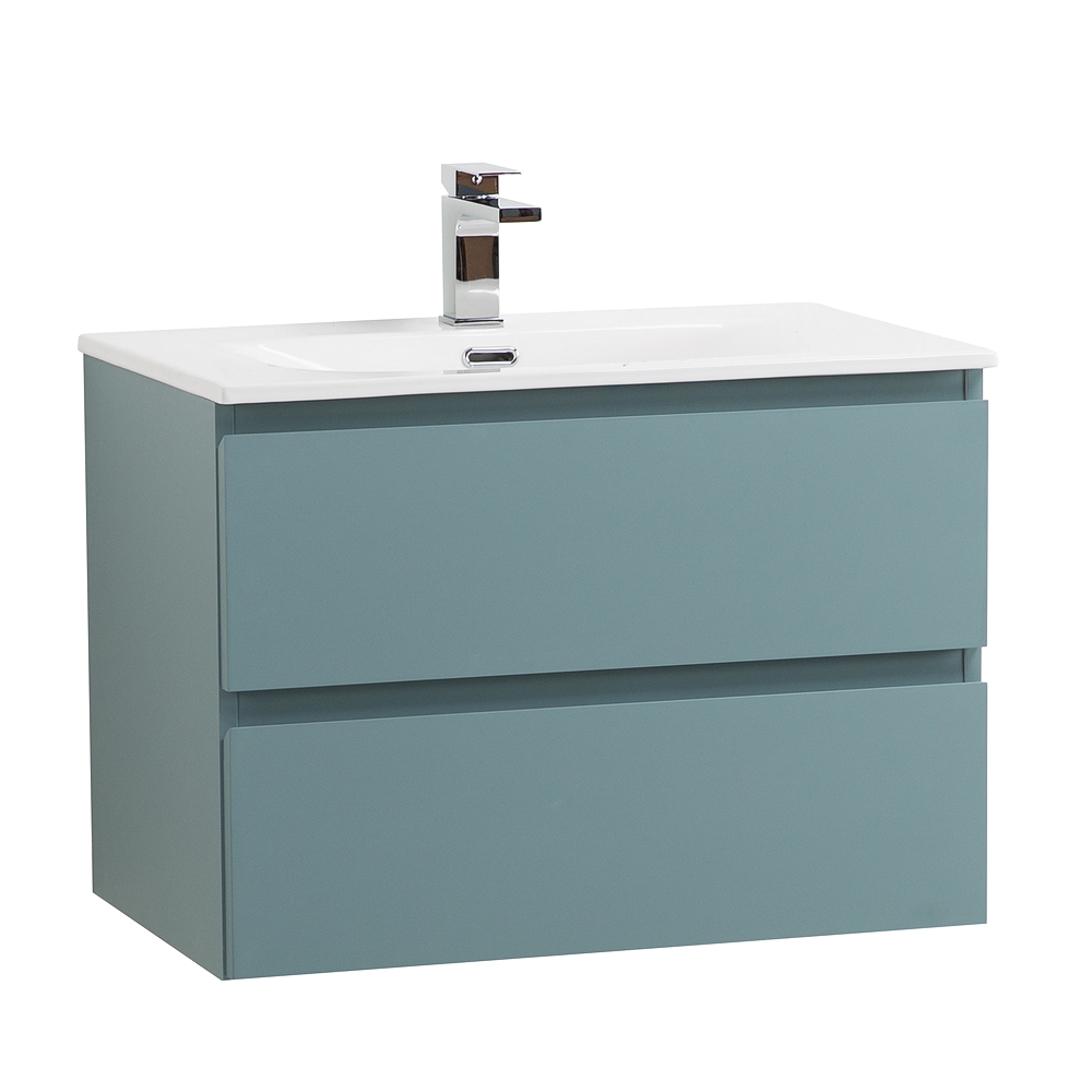 Тумба с раковиной подвесная BelBagno KRAFT-700-2C-SO-AO Голубой матовый, раковина белая BB-8099-70