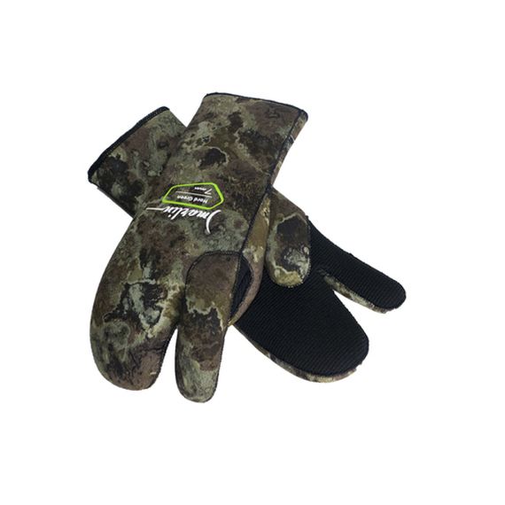 Перчатки трехпалые Marlin Nord Green 7 мм камуфляж