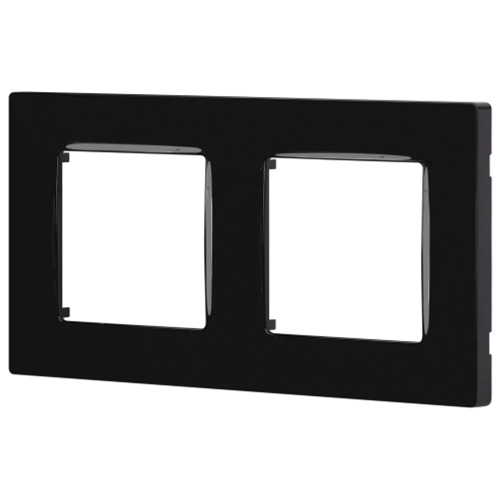 Рамка для розеток и выключателей ЭРА Серия 12 12-5202-06 на 2 поста, Классик, чёрный