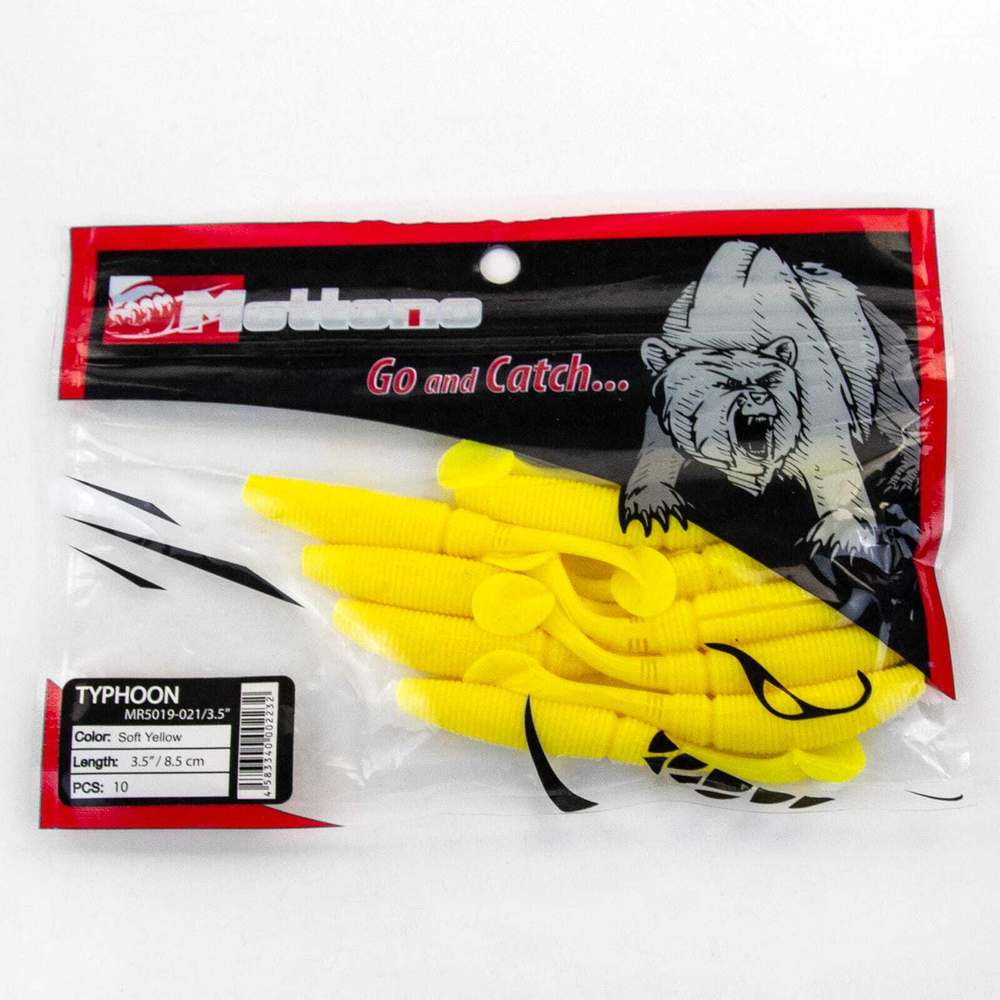 Виброхвост Mottomo Typhoon (85мм, 4гр), 10шт/уп