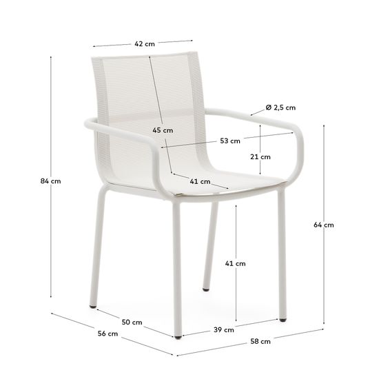 Galdana Штабелируемый садовый стул из белого алюминия Испания La Forma