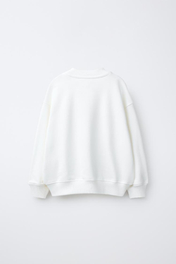 ZARA ТОЛСТОВКА С НАШИВКАМИ И НАДПИСЯМИ, ЭКРЮ