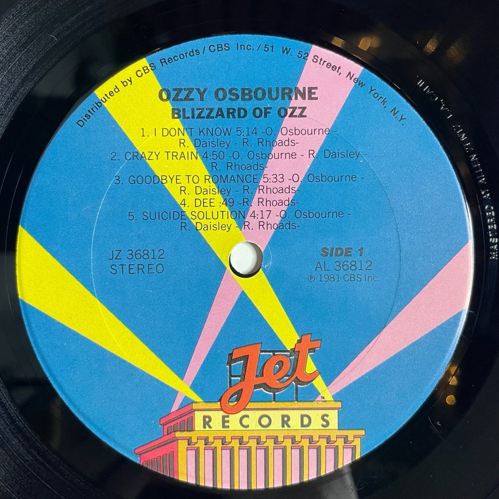 Винтажная виниловая пластинка LP Ozzy Osbourne Blizzard Of Ozz (USA 1981)