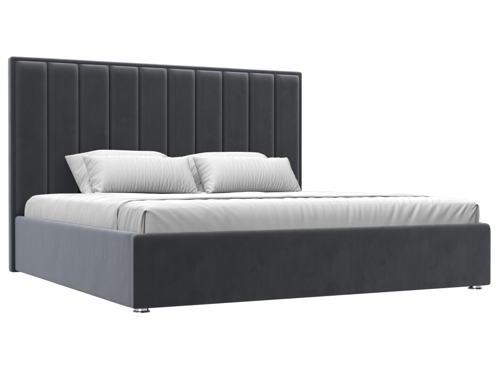 Кровать интерьерная Афродита 200, Серый, Велюр, 120607