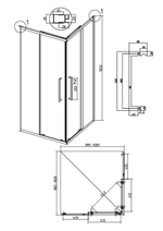 Душевое ограждение Grossman Cosmo 300.K33.02.1010.32.00 (100х100х195) квадрат,раздвижная,золото сатин,стекло прозрачное, 1 место