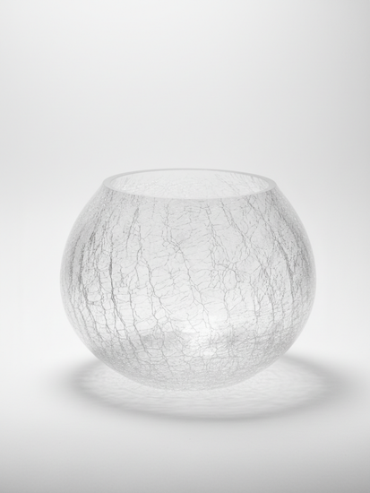 Ваза для цветов "Шар" декоративная 18 см. Битое стекло