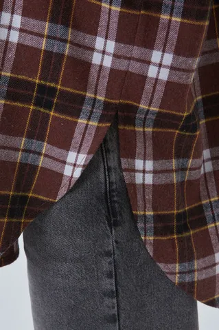 Рубашка из фланели шоколадного цвета