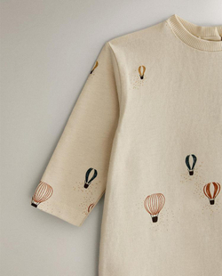 ZARA HOME ДЕТСКИЙ КОМБИНЕЗОН С ПРИНТОМ, КРЕМОВЫЙ