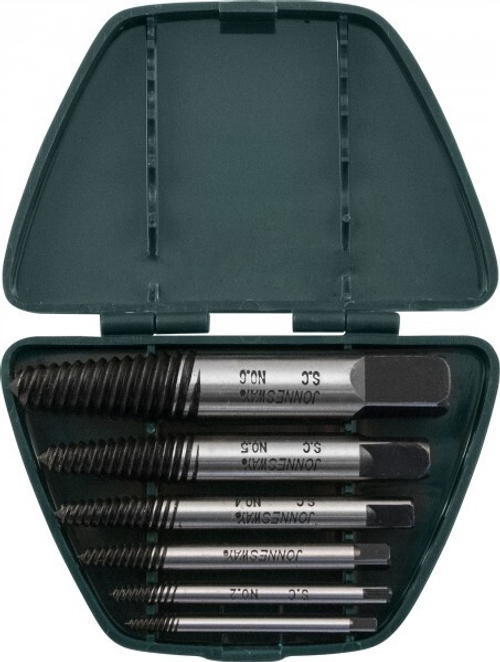 Набор экстракторов (6 предм.) для выкручивания сломанных болтов (обратной расточки)  1/8-3/4 (JONNESWAY)