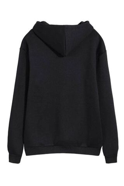 Универсальные бренды унисекс Черная однотонная толстовка с капюшоном и принтом НАСА