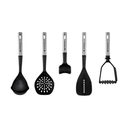 Набор кухонный Polaris Accent-5SN, 5 предметов (шумовка, лопатка, половник, картофелемялка, молоток)