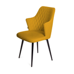 Стул поворотный на 90 градусов, функция возврата, антишум Hunt ромб, велюр желтый maxx 560 / чёрный конус