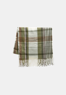STRADIVARIUS Контрастный клетчатый шарф, хаки