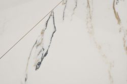 "Меркурий" стол интерьерный раздвижной обеденный из керамики, цвет белый глянцевый