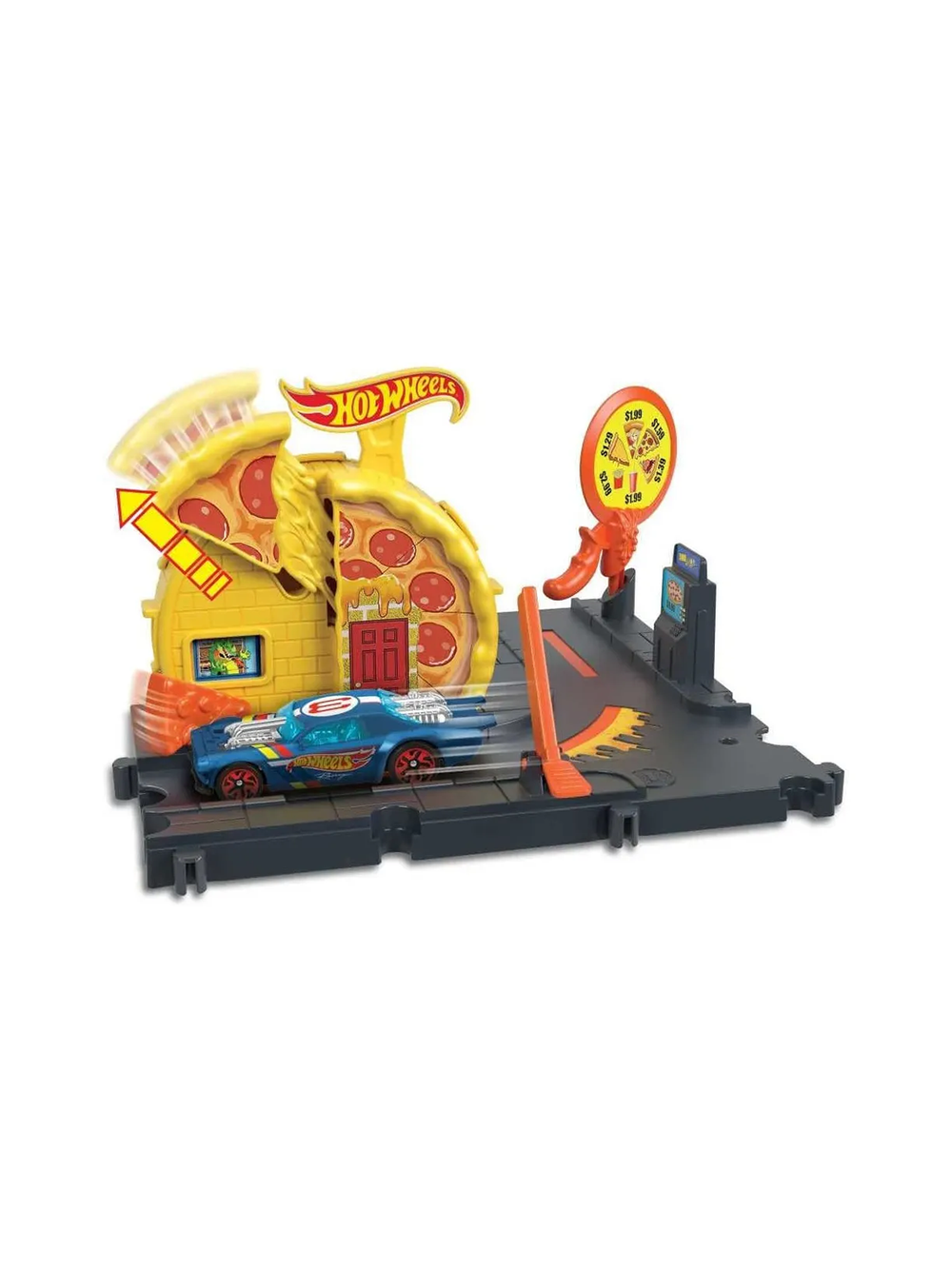 Игровой набор Hot Wheels City «Заправка» HKX44 | Hot Wheels City Speedy Pizza Pick-Up городской трек с пиццерией 1:64 4+