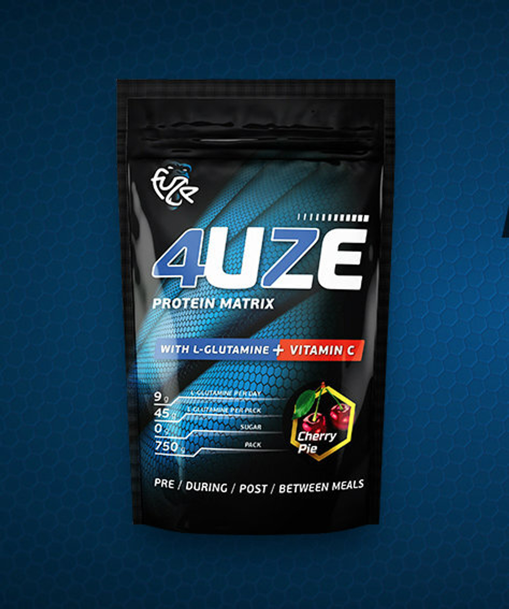 Мультикомпонентный протеин 4uze + Glutamine , 750гр