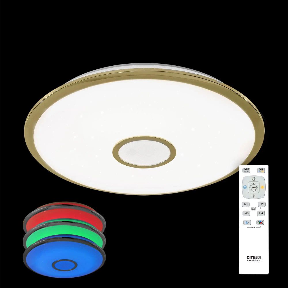 Citilux Старлайт CL70382RGB LED Люстра с пультом Золото