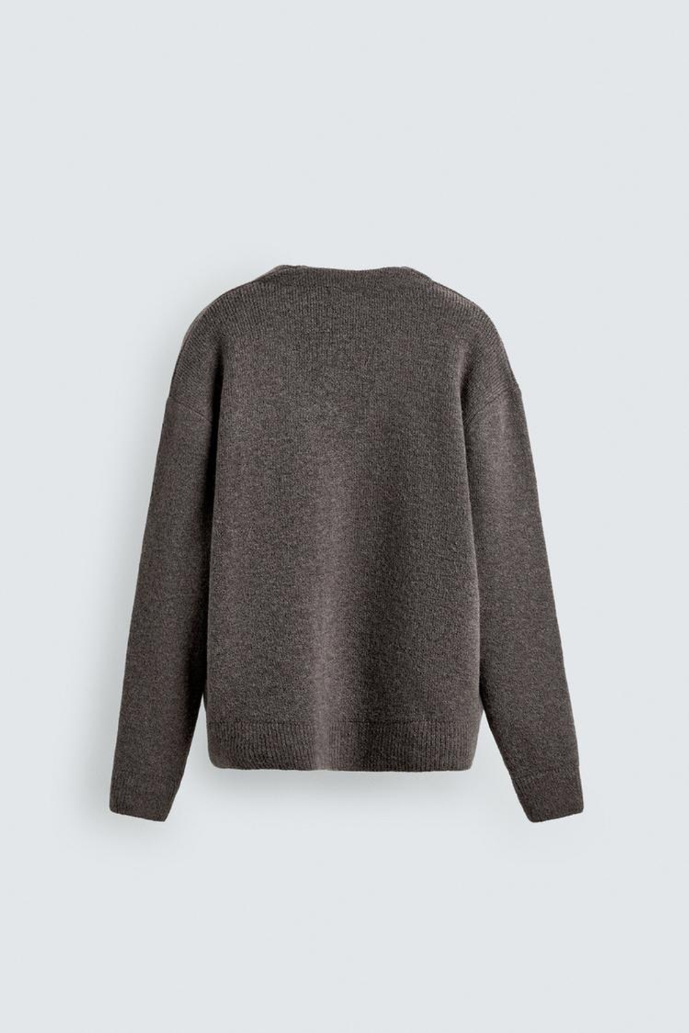 ZARA КАРДИГАН ИЗ РЕЛЬЕФНОГО ТРИКОТАЖА, СЕРЫЙ