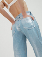 джинсы серебристые