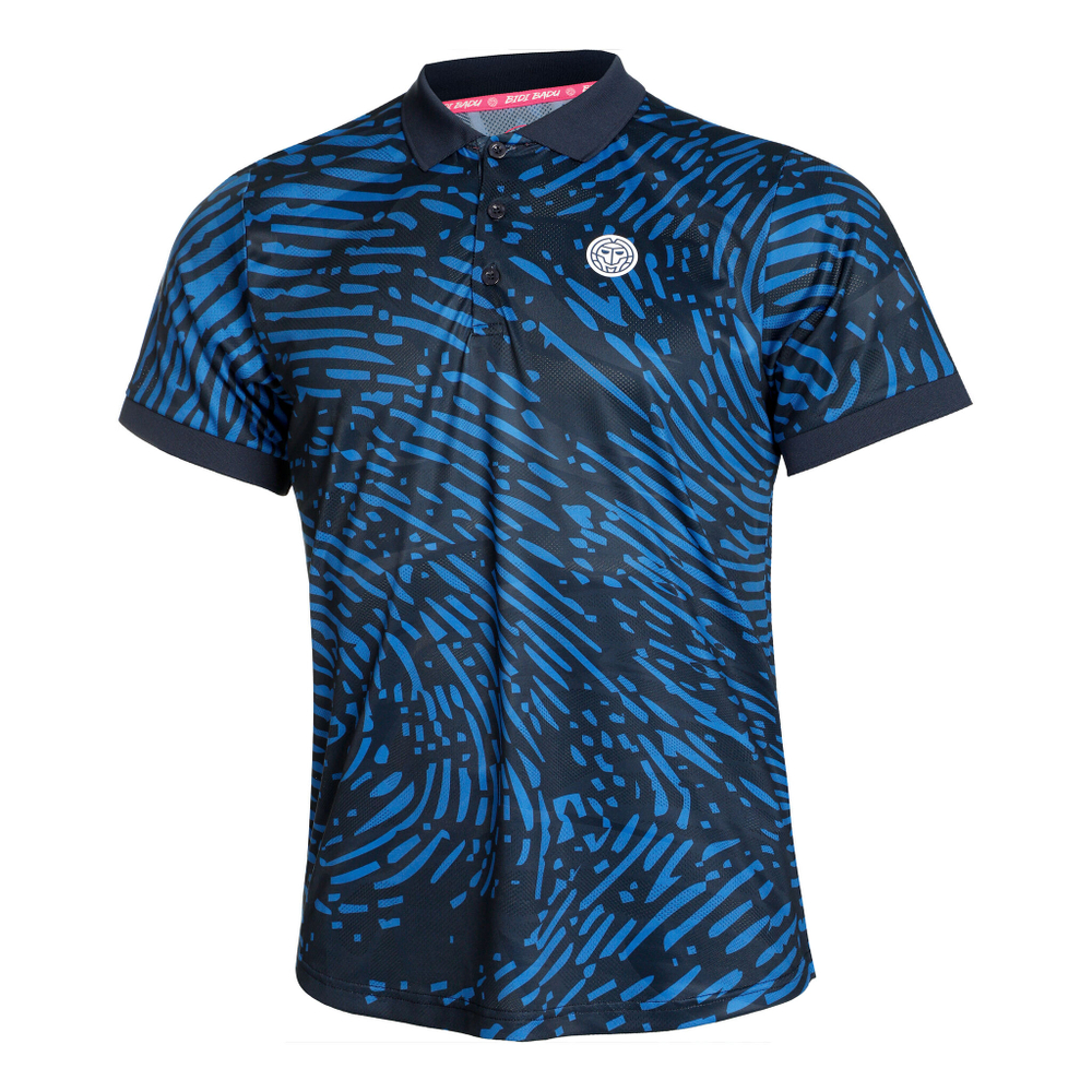 Мужское теннисное поло BIDI BADU Fingerprint Polo Men - Dark Blue, Blue