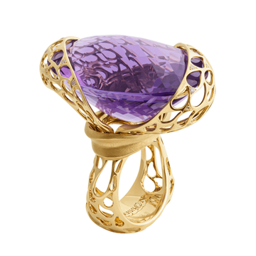 Кольцо с аметистом и бриллиантами, R0093-0/9