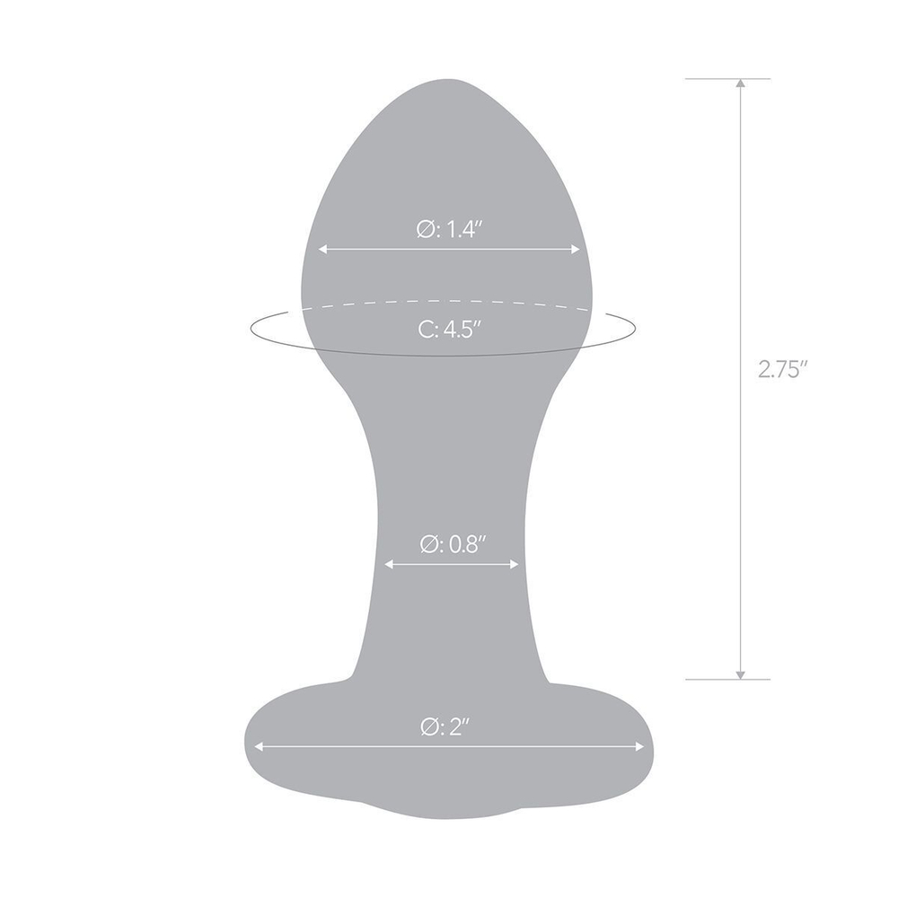 Стеклянная анальная пробка с фиолетовым стразом - 9 см. (Цвет: прозрачный)