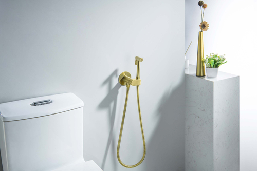 Комплект для гигиенического душа встроенный AQUATEK, шлиф.золото Оберон