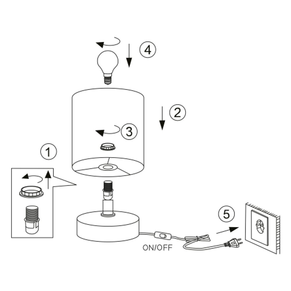 Настольная лампа Rivoli   7070-501 1 * Е14 40 Вт керамика бежевая, белая