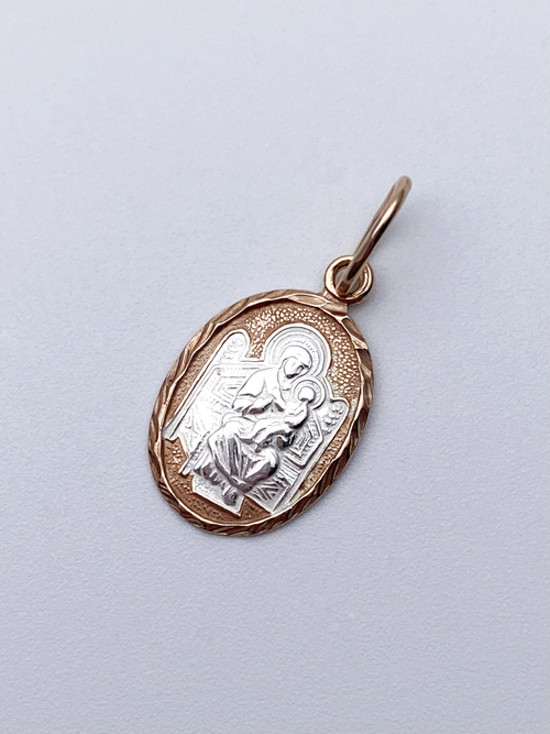 Образок из серебра/Позолота/С подвижным ухом/Всецарица