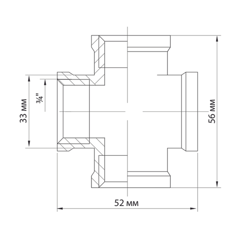 Крестовина 3/4'' вн/вн/вн/вн VRT® никель