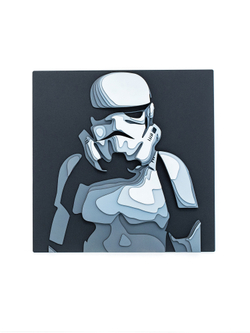 3D картина по номерам Штурмовик, Звездные войны (Star wars),SamCraft, подарочный набор для творчества, многослойное панно из дерева для раскрашивания