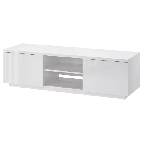 Тумба под ТВ - IKEA BYÅS/BYAS/БИЭС ИКЕА, 160x42x45 см, глянцевый белый