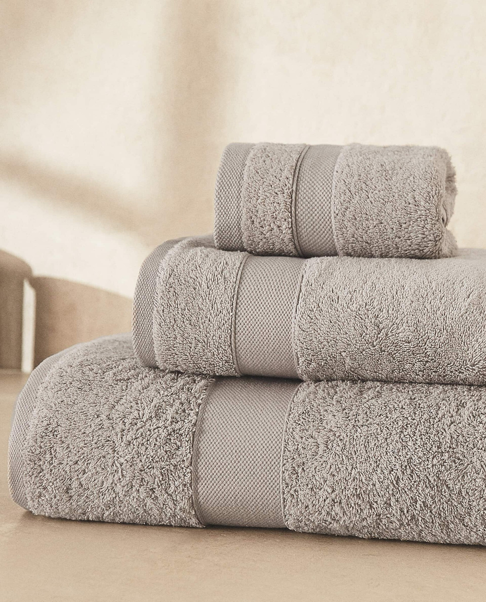 ZARA HOME ПОЛОТЕНЦЕ ИЗ ХЛОПКА ВЫСШЕГО КАЧЕСТВА, ПЕПЕЛЬНЫЙ