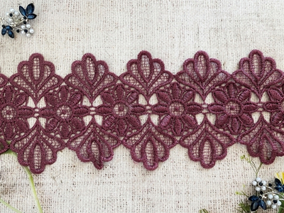 Кружево плетеное, ш. 12 см, лиловый