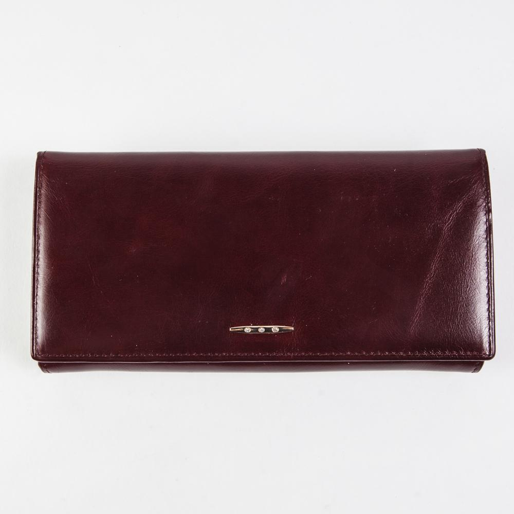 Большой стильный женский кожаный бордовый кошелёк портмоне клатч из натуральной кожи 18х9 см DoubleCity DC218-01C в коробке