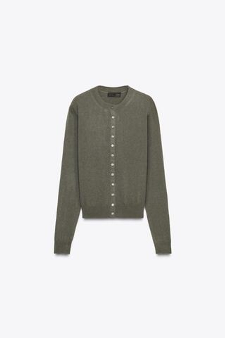 ZARA КАРДИГАН ИЗ 100% КАШЕМИРА, ЗЕЛЕНЫЙ