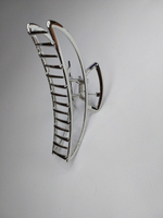 Заколка краб для волос классическая.Усиленная Большая  Усиленная. Классическая. Полукруглая. Цвет серебро