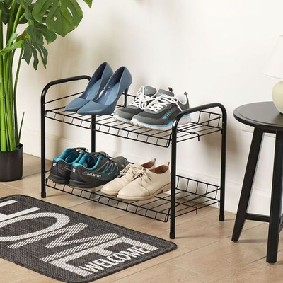 Полка для обуви, мет-л, 2 секц, 66х28х44 см, чер, Nika, ЭТ3/Ч