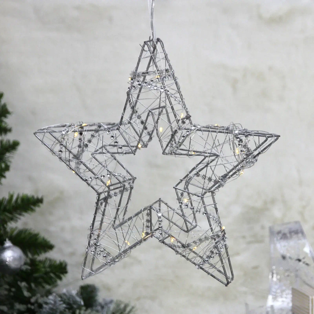 Сувенир с подсветкой «Звёздный день» 25*3*25 см (батарейки 2 AA), Белый (свечение-теплый белый)