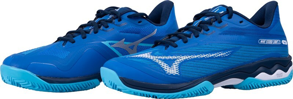 Мужские кроссовки теннисные Mizuno Wave Exceed Light 2 CC - небесный