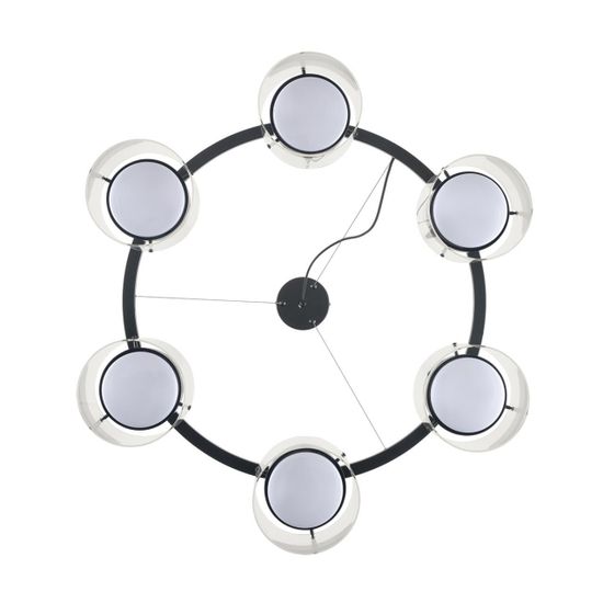 8232/6Y COMFI LN25 193 черный/прозрачный, металл/стекло Светильник подвесной LED GX70 6*10W 220V NATALINA