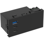USB зарядное устройство,  100W,  Type A + C + C,  4 мод.,  черн. матовая (90х45мм)