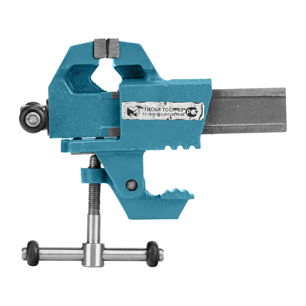 Тиски слесарные, 63 мм, крепление для стола, винтовой зажим (Глазов)