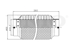 Гофра глушителя 45x260 мм InnerBraid UNIO EXP-45260