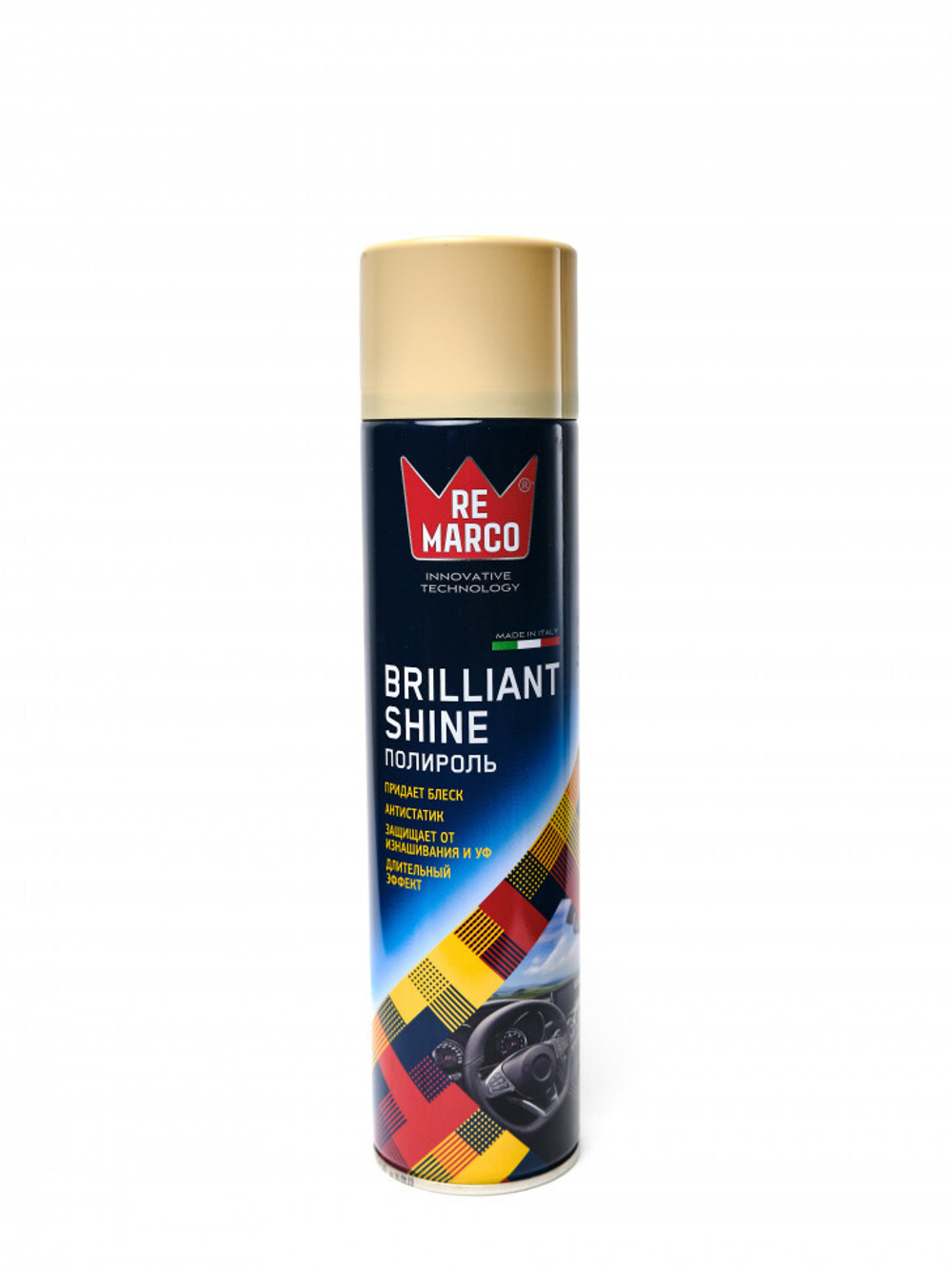 RM-400 RE MARCO Полироль пластика  BRILLIANT SHINE 400 мл (аэр.), ВАНИЛЬ